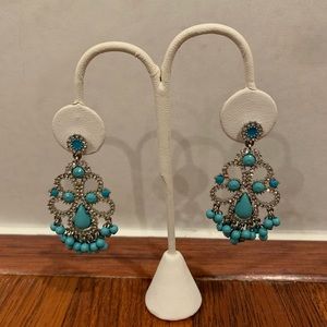 Turquoise and Rhinestone Earrings-NEW!